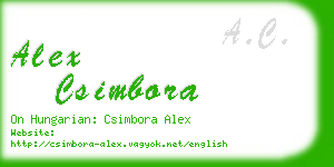 alex csimbora business card